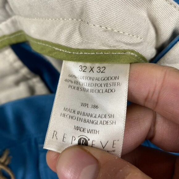 Life Khaki Relaxed Straight Pants Plain Front Men's 32x32 Blue New - Picture 6 of 10